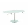 Thao Dining Table In White Tempered Glass - Angled Extended - Thao Dining Table In White Tempered Glass - Angled Extended