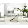 Casabianca GENEVA Dining Table In Clear Glass With Polished Stainless Steel Base - Lifestyle 1