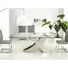 Casabianca GENEVA Dining Table In Clear Glass With Polished Stainless Steel Base - Lifestyle 1 - Casabianca GENEVA Dining Table In Clear Glass With Polished Stainless Steel Base - Lifestyle 1