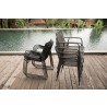 Azzurro Living Cebu Stackable Dining Chair With Graphite Cushion - Stacked Lifestyle Shot