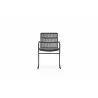 Azzurro Living Cebu Stackable Dining Chair With Graphite Cushion - Front - Azzurro Living Cebu Stackable Dining Chair With Graphite Cushion - Front