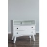 Alpine Furniture Flynn Large Nightstand, White - Front Side Angle