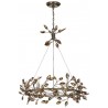 ZEEV Lighting Misthaven Chandelier -  Silver Leaf with and Antique Gold Paint and Champagne crystals