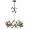 ZEEV Lighting Misthaven Chandelier -  Silver Leaf with and Antique Gold Paint and Champagne crystals - ZEEV Lighting Misthaven Chandelier -  Silver Leaf with and Antique Gold Paint and Champagne crystals