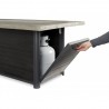 Outdoor Greatroom Company Cedar Ridge Fire Table Supercast Top/Composite Base- Storage View