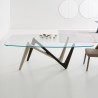 Bellini Modern Living Esse Dining Table Bronze and Titanium Base with Glass Top, Lifestyle