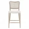 Essentials for Living Cela Counter Stool in Bisque, Natural Gray Oak - Front Angle - Essentials for Living Cela Counter Stool in Bisque, Natural Gray Oak - Front Angle