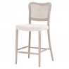 Essentials for Living Cela Counter Stool in Bisque, Natural Gray Oak - Front Side Angle