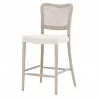 Essentials for Living Cela Counter Stool in Bisque, Natural Gray Oak - Front Side Angle - Essentials for Living Cela Counter Stool in Bisque, Natural Gray Oak - Front Side Angle
