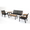 Royal Teak Naples Side Table Charcoal Aluminum and Rope