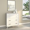 Alpine Furniture Flynn Mid Century Modern 4 Drawer Multifunction Chest w/Pull Out Tray, White - Lifestyle