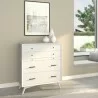 Alpine Furniture Flynn Mid Century Modern 4 Drawer Multifunction Chest w/Pull Out Tray, White - Lifestyle - Alpine Furniture Flynn Mid Century Modern 4 Drawer Multifunction Chest w/Pull Out Tray, White - Lifestyle