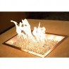 2" Rectangular Crystal Fire Burner - Lit