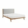 Greenington Mercury Upholstered Queen/Eastern King Platform Bed, Amber - Front Side Angle - Greenington Mercury Upholstered Queen/Eastern King Platform Bed, Amber - Front Side Angle