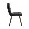 Sunpan Zelia Dinng Chair - Linea Black Leather - Set of Two - Side Angle
