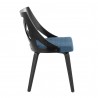 Charlotte Farmhouse Chair in Black Wood and Blue Fabric by LumiSource - Set of 2 - Charlotte Farmhouse Chair in Black Wood and Blue Fabric by LumiSource - Set of 2