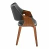 Curvo Highback Contemporary Chair in Black Wood, Walnut Wood, and Black Faux Leather by LumiSource - Set of 2 - Curvo Highback Contemporary Chair in Black Wood, Walnut Wood, and Black Faux Leather by LumiSource - Set of 2