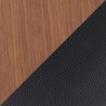 Curvo Highback Contemporary Chair in Black Wood, Walnut Wood, and Black Faux Leather by LumiSource - Set of 2