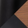 Curvo Highback Contemporary Chair in Black Wood, Walnut Wood, and Black Faux Leather by LumiSource - Set of 2