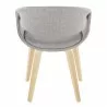 Curvo Contemporary Upholstered Chair in Natural Wood and Grey Fabric by LumiSource - Set of 2 - Curvo Contemporary Upholstered Chair in Natural Wood and Grey Fabric by LumiSource - Set of 2