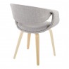 Curvo Contemporary Upholstered Chair in Natural Wood and Grey Fabric by LumiSource - Set of 2