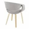 Curvo Contemporary Upholstered Chair in Natural Wood and Grey Fabric by LumiSource - Set of 2 - Curvo Contemporary Upholstered Chair in Natural Wood and Grey Fabric by LumiSource - Set of 2