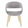 Curvo Contemporary Upholstered Chair in Natural Wood and Grey Fabric by LumiSource - Set of 2