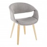 Curvo Contemporary Upholstered Chair in Natural Wood and Grey Fabric by LumiSource - Set of 2
