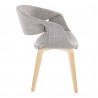 Curvo Contemporary Upholstered Chair in Natural Wood and Grey Fabric by LumiSource - Set of 2