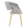 Curvo Contemporary Upholstered Chair in Natural Wood and Grey Fabric by LumiSource - Set of 2 - Curvo Contemporary Upholstered Chair in Natural Wood and Grey Fabric by LumiSource - Set of 2