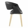 Curvo Contemporary Upholstered Chair in Natural Wood and Black Faux Leather by LumiSource - Set of 2 - Curvo Contemporary Upholstered Chair in Natural Wood and Black Faux Leather by LumiSource - Set of 2