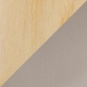 Curvo Contemporary Upholstered Chair in Natural Wood and Light Grey Faux Leather by LumiSource - Set of 2