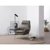Daiana Chair Dark Gray Top Grain Italian Leather And Stainless Steel Legs - Lifestyle - Daiana Chair Dark Gray Top Grain Italian Leather And Stainless Steel Legs - Lifestyle