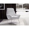 Whiteline Modern Living Daiana Chair In White Italian Leather And Stainless Steel Legs - 