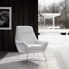 Whiteline Modern Living Daiana Chair In White Italian Leather And Stainless Steel Legs - Lifestyle