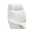 Whiteline Modern Living Daiana Chair In White Italian Leather And Stainless Steel Legs - Seat Back