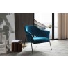 Whiteline Modern Living Karla Leisure Armchair In Blue Velvet Fabric - Lifestyle