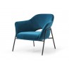 Whiteline Modern Living Karla Leisure Armchair In Blue Velvet Fabric - Angled