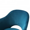 Whiteline Modern Living Karla Leisure Armchair In Blue Velvet Fabric - Seat Back