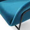 Whiteline Modern Living Karla Leisure Armchair In Blue Velvet Fabric - Seat Close-up