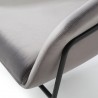 Whiteline Modern Living Karla Leisure Armchair In Grey Velvet Fabric - Seat Close-up