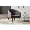Whiteline Modern Living Boston Leisure Chair In Grey Velvet Fabric - Lifesytle 2