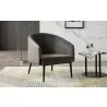 Whiteline Modern Living Boston Leisure Chair In Grey Velvet Fabric - Lifesytle 2 - Whiteline Modern Living Boston Leisure Chair In Grey Velvet Fabric - Lifesytle 2