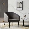 Whiteline Modern Living Boston Leisure Chair In Grey Velvet Fabric - Lifesytle