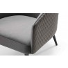 Whiteline Modern Living Boston Leisure Chair In Grey Velvet Fabric - Seat Close-up Top Angle