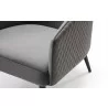 Whiteline Modern Living Boston Leisure Chair In Grey Velvet Fabric - Seat Close-up Top Angle - Whiteline Modern Living Boston Leisure Chair In Grey Velvet Fabric - Seat Close-up Top Angle
