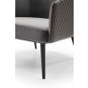 Whiteline Modern Living Boston Leisure Chair In Grey Velvet Fabric - Seat Close-up