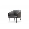 Whiteline Modern Living Boston Leisure Chair In Grey Velvet Fabric - Angled