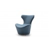 Whiteline Modern Living Easton Swivel Leisure Chair in Blue Water Proof Fabric - Angled