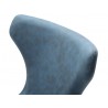 Whiteline Modern Living Easton Swivel Leisure Chair in Blue Water Proof Fabric - Seat Back Close-up